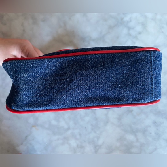 ✨ SOLD ✨Vintage Rare Sanrio Denim Hello Kitty Purse with embroidered rainbow - Picture 6 of 10